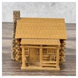 Folk Art Wood Log Cabin Model