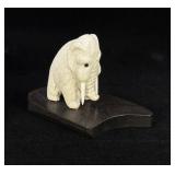 Alaskan Inuit Eskimo Carved Ivory Wooly Mammoth