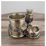 Meriden Silver Plate Owl Condiment Castor Set L6