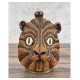 Billy Ray Hussey Folk Art Tiger Lion Face Jug