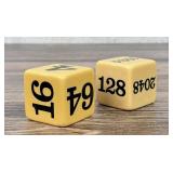 Yellow Bakelite Backgammon Doubling Dice