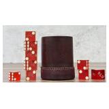 Flamingo Las Vegas Leather Dice Cup and Dice
