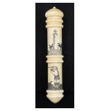 Scrimshaw Whaling Scene Needle Case