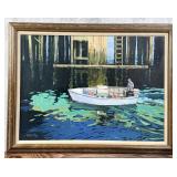 Winifred Root Fisherman Oil on Canvas Painting