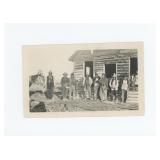 Crow Indians Building Black School Montana Photo