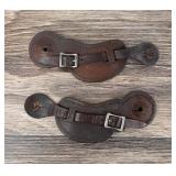 Tooled Leather Cowboy Spur Straps