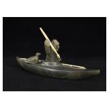 Simeonie Kowjakoolook Inuit Eskimo Hunter in Kayak