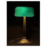 Art Deco Emeralite Bankers Desk Lamp