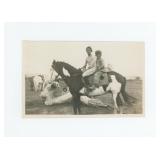 Crow Indian Children on Horseback Montana Photo