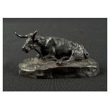 Charles M Russell Montana Sitting Steer Bronze