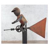 Black Americana Folk Art Airplane Whirligig