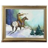 Native American Indian Gouache Painting