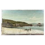 John Sykes Harford Pier and Hotel Marre Painting