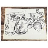 Janet Elizabeth Turner Cattle Auction Sketch