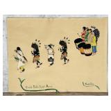 Tonita Pena Cochiti Pueblo Buffalo Dance Painting
