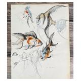 Janet Elizabeth Turner Fish Watercolor Painting