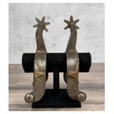 Texas Longhorn Copper Overlay Cowboy Spurs