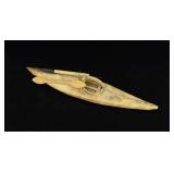 Alaskan Inuit Eskimo Miniature Skin Canoe Model