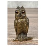 Arts & Crafts Gilt Bronze Owl Inkwell