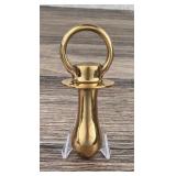 Mid Century Large Brass Pacifier Paperweight
