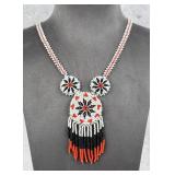 Montana Indian Beaded Rosette Necklace