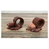 Native American Indian Pipestone Napkin Rings