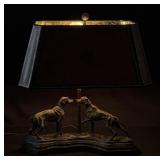 Maitland Smith Bronze Pointer Dog Table Lamp