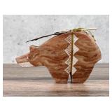 Richard Silver Navajo Alabaster Bear Fetish