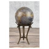 Alabaster Ball on Bronze Stand