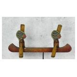 Antique Folk Art Indian in Canoe Whirligig