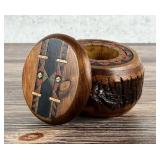 C.W. Pickets Rustic Carved Hickory Box