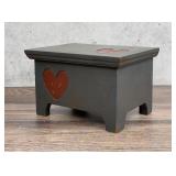 Folk Art Miniature Heart Blanket Chest