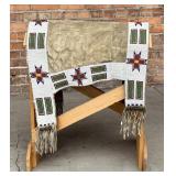 Native American Beaded Buffalo Hide Saddle Blanket