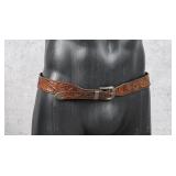 Hamley & Co Tooled Leather Sterling Buckle & Belt