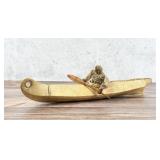 Kalaallit Inuit Eskimo Miniature Skin Canoe Model