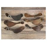 Antique Tooled Leather Cowboy Spur Straps
