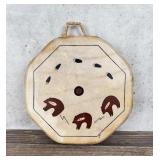 Zuni Native American Indian Painted Rawhide Drum