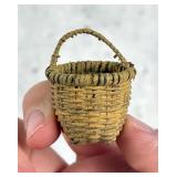 Antique Miniature Folk Art Painted Country Basket