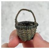 Antique Miniature Folk Art Painted Country Basket