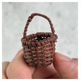 Antique Miniature Folk Art Painted Country Basket