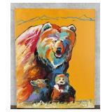 Mark Broadway Bear Family Acrylic Painting