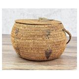 Washoe Native American Indian Lidded Basket