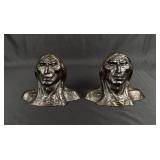 West Bronze Indian Brave Bookends