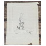 Byron Wolfe Indian War Signal Drawing