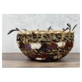 Pomo Native American Indian Feather Gift Basket