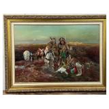 William Standing The Buffalo Skull Painting