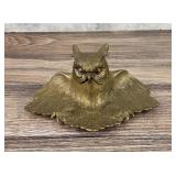 Judd Bronze Arts & Crafts Owl Inkwell Pen Tray