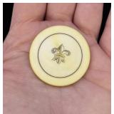 Civil War Era Scrimshaw Ivory Poker Chip
