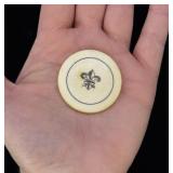 Civil War Era Scrimshaw Ivory Poker Chip