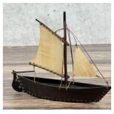 Alaskan Inuit Eskimo Baleen Model Ship